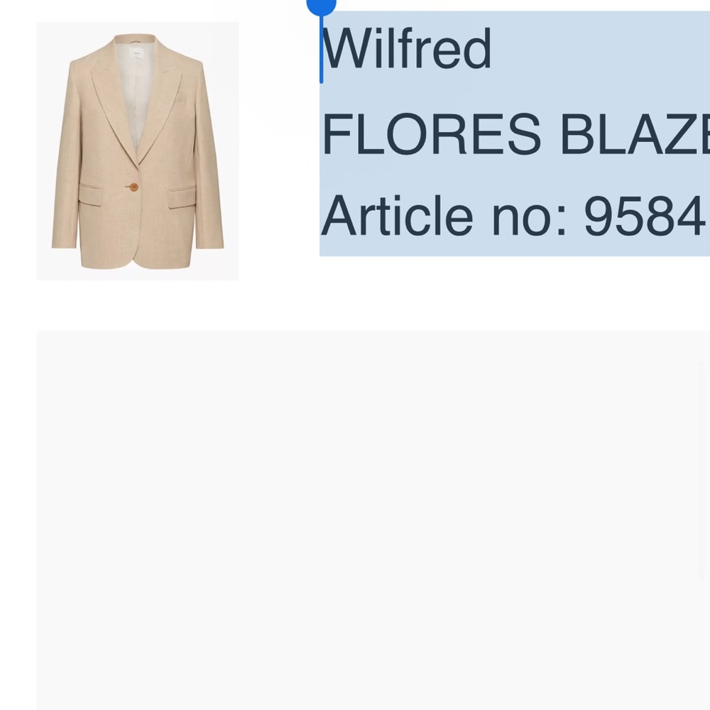 Aritzia Wilfred Flores blazer heather oat beige - Picture 4 of 5